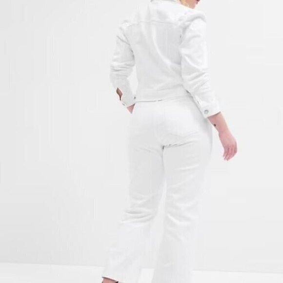 GAP High Rise SUPER CUTE White Kick Fit Plus Size 20/35 Jeans RETAIL $80 - Picture 4 of 6